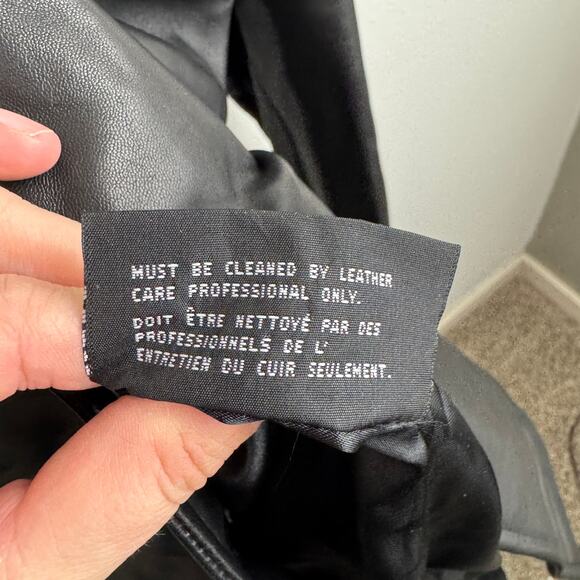 VTG Black Leather Oversized Jacket - Picture 6 of 9